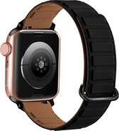 Siliconen bandje - geschikt voor Apple Watch Series 1/2/3/4/5/6/7/8/9/SE/SE 2 met case size 38 mm / 40 mm / 41 mm - zwart/bruin
