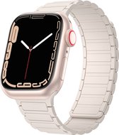 Siliconen bandje - geschikt voor Apple Watch Series 1/2/3/4/5/6/7/8/9/SE/SE 2 met case size 38 mm / 40 mm / 41 mm - beige