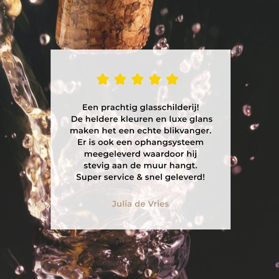 Peinture sur verre - Un bouchon qui sort d'une bouteille de champagne - 60x90 cm - Peintures sur Verre Peintures - Photo sur Glas