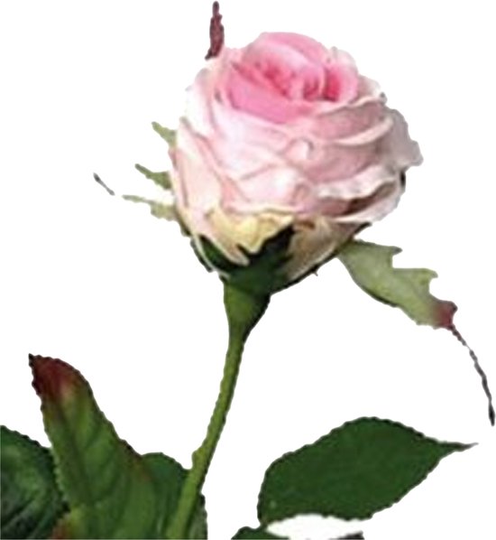 Mica Decorations Rose artificielle Elena - 3x - rose - 48 cm - tige en plastique - fleurs