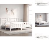 vidaXL Bed Grenenhout Wit - 205.5x205.5x104 cm - Multiplex lattenbodem - Bed