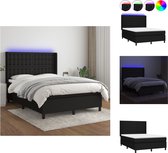 vidaXL Boxspring Bed - LED Verlichting - Pocketvering Matras - Huidvriendelijk Topmatras - Bed