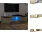 vidaXL TV-meubel Sonoma Eiken - Hifi-kast 140x40x35.5 cm - LED-verlichting - Kast