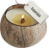 100% Natuurlijke, duurzame en handgemaakte kokosnoot soja wax geurkaars - Geur: freesia