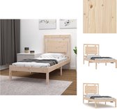 vidaXL Houten Bedframe - Massief grenenhout - 195.5 x 95.5 x 31 cm - Een comfortabele en rustieke toevoeging aan je slaapkamer - Bed
