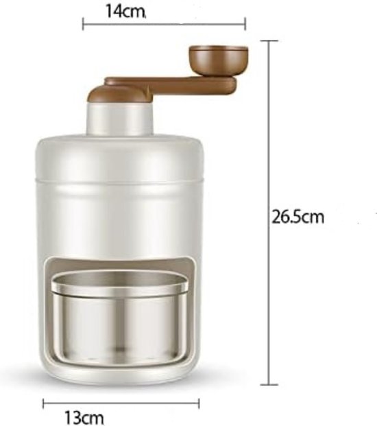 Handmatig bediende ijsschaafmachine, kleine ijsmachine voor thuisgebruik, handmatige ijsmaker, slushmachine - ijsvergruizer - wit — afbeelding 3