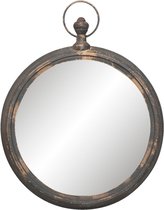 Spiegel 62x78 cm Zwart Ijzer Rond Grote Spiegel