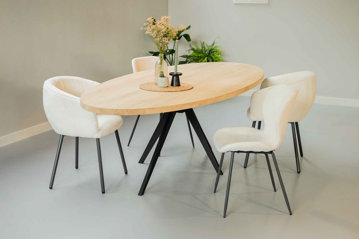 Eiken ovale eettafel 280cm | 8 personen | Duumaa Tafels