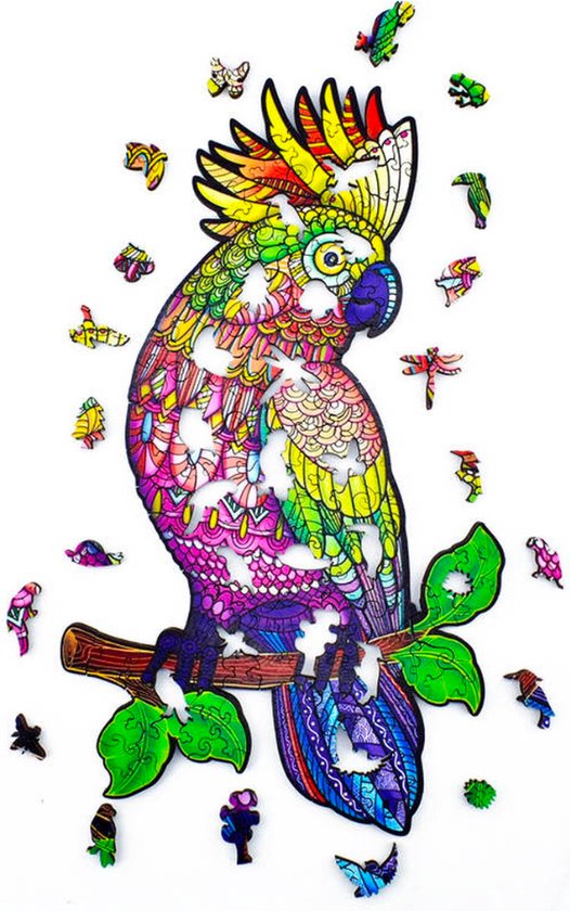 Puzzle en bois Adultes | Puzzle d'animaux perroquet | Pièces de puzzle en forme d' Animaux | A3 | Puzzles | Idée cadeau Uniek | 172 pièces