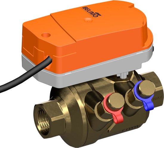 Valemo 3-weg Zoneklep DN25 – Normaal Gesloten – 230V Met Extra Microschakelaar – Voor Verwarmings- En Koelsystemen