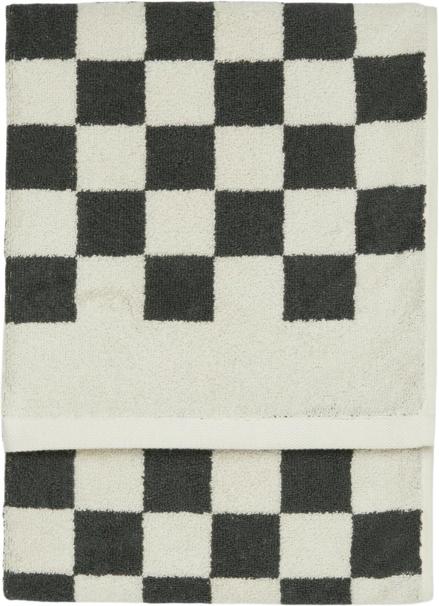 MARC O'POLO Checker Handdoek Antraciet - 50x100 cm