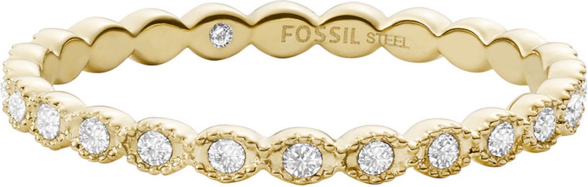 Fossil Vintage Dames Ring Staal - Goudkleurig - One-size