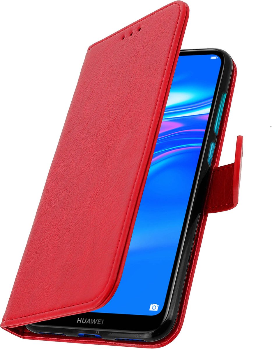 Geschikt voor Huawei Y7 2019 Etui Integrale hoes Kaarthouder Standfunctie Rood