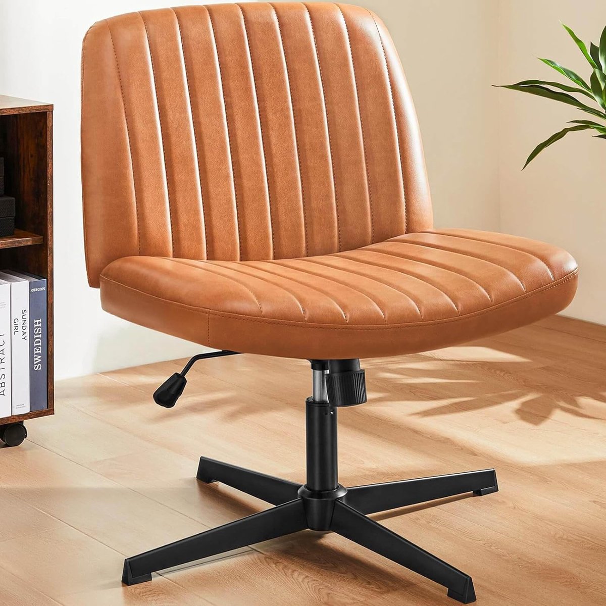 Bureaustoel zonder wielen - Armloze Kantoorstoel - Kruispoot