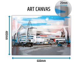 Omslag van Eindhoven Philips voetbalstation canvas schilderij 60x40 cm