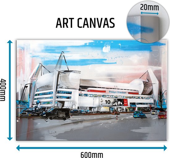 Eindhoven Philips voetbalstation canvas schilderij 60x40 cm