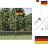 vidaXL Vlaggenset - Nationale vlag 90x150cm - Duurzaam polyester - Verstelbare vlaggenmast - Vlag