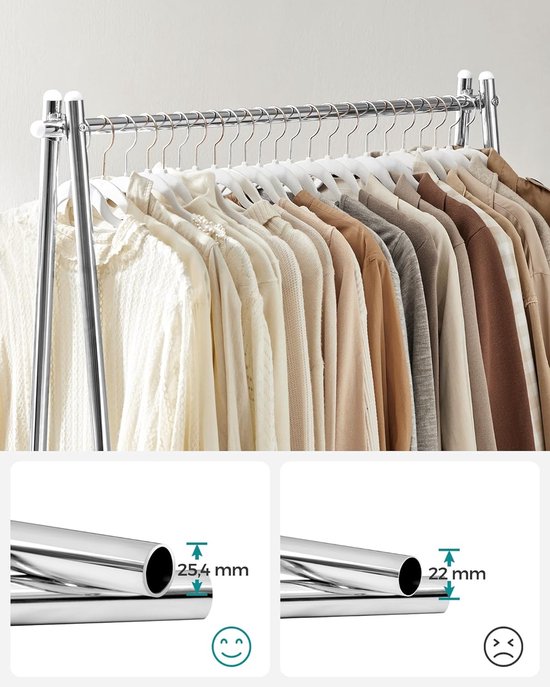Alusfera Kledingstang Kast Buis Lengte 100 cm – Robuuste Metalen Staaf met Zijdelings Montagesysteem - Garderobestang van Metaal met Houder