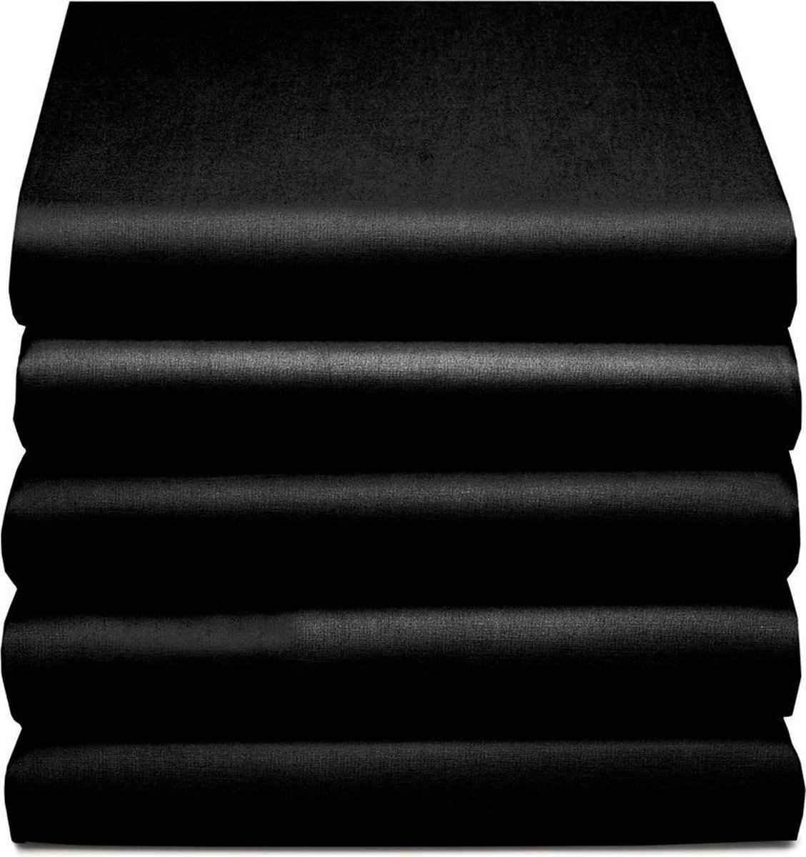 STOLZ Dubbel Jersey Topper Hoeslaken(tot 12 cm) - 160x200/210 cm - Black
