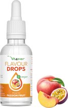 Smaakdruppels 50 ml - Smaak: Peach Passion Fruit (perzik-passievrucht) - Flavour drops smaakdruppels zonder calorieën - Voor kwark, havermoutpap, yoghurt en meer - Veganistisch