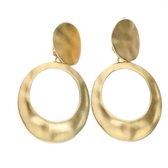 Clip oorbellen -mat- goudkleurig- lang- Luxe- Charme Bijoux