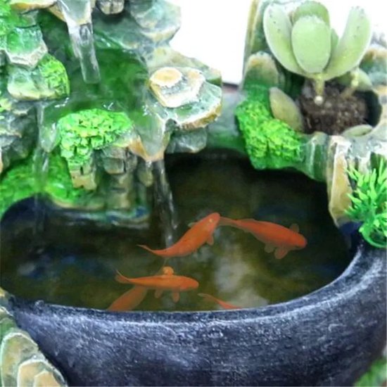 Tafelfontein Binnen Keramische tafelblad waterfontein Feature Zen Feng Shui tafelblad fontein, Mock bamboe ontwerp, for binnen en buiten huisdecoratie tafel desktop kantoor, hoog 5,1 Decoratieve font