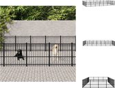 vidaXL Hundehütte Einfach Zusammenbaubar - Stabiler schwarzer Stahl - 679x388x100 cm - Für Sicherheit und Komfort für Ihre Welpen und Hunde - Kennel