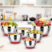 stainless steel salad bowls with airtight lid-6 stuks