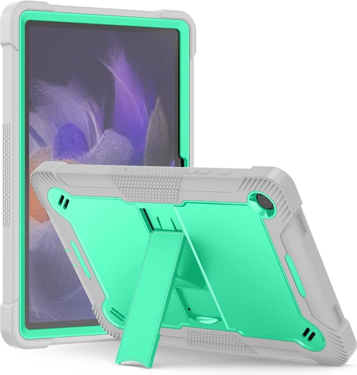 Geschikt voorSamsung Galaxy Tab A9 Plus Kinderen Schokbestendig Hoesje - Grijs / Groen