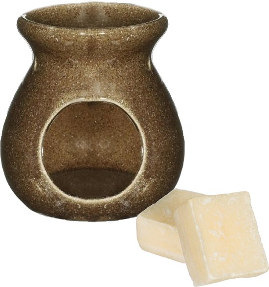 Ideas4seasons Amberblokjes/geurblokjes cadeauset - cashmere geur - inclusief geurbrander