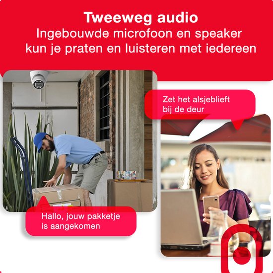Foscam T5EP IP Camera - 3K QHD - PoE - IP turret camera - Nachtzicht - Geluid en lichtalarm - Wit van Foscam — afbeelding 2