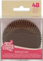 FunCakes Baking Cups Papier - Bruin - 48 Stuks - Cupcake en Muffin Vormpjes