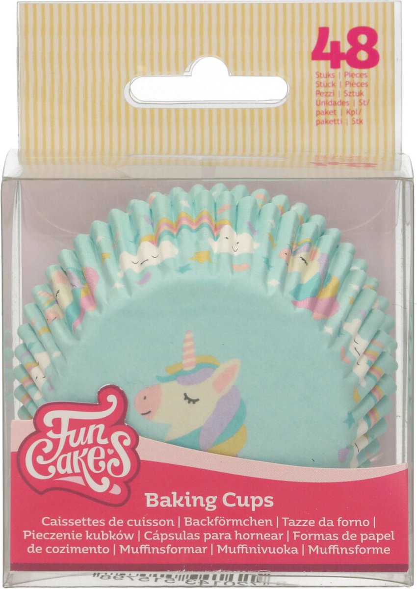 FunCakes Baking Cups Papier - Unicorn - 48 Stuks - Cupcake en Muffin Vormpjes