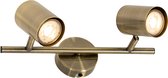 QAZQA jeana - Moderne Plafondspot | Spotje | Opbouwspot - 2 lichts - L 30.5 cm - Brons - Industrieel - Woonkamer | Slaapkamer | Keuken
