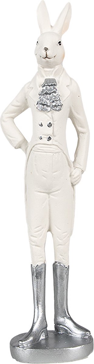 Beeld Konijn 20 cm Wit Polyresin