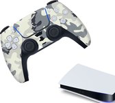 Gadgetpoint | Gaming Controller(s) Stickers | Bescherming Skin | Grip Case | Accessoires geschikt voor Playstation 5 - PS5 | Camo - Wit | Vaderdag Cadeau