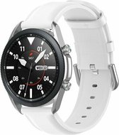 By Qubix 20 mm - Bracelet en cuir Classic - Wit - Convient pour Huawei watch GT 2 (42 mm) - Huawei watch GT 3 (42 mm) - Huawei watch GT 3 Pro (43 mm)