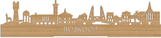 Standing Skyline Boskoop Bamboe hout - 60 cm - Woondecoratie design - Decoratie om neer te zetten en om op te hangen - Meer steden beschikbaar - Cadeau voor hem - Cadeau voor haar - Jubileum - Verjaardag - Housewarming - Interieur - WoodWideCities