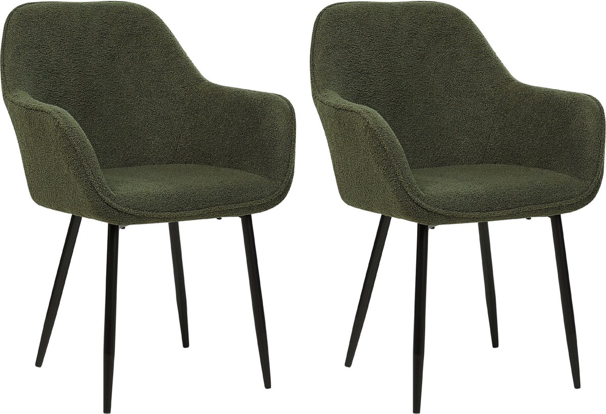 Lot de 2 chaises hautes en textile enduit et acier noir | Mobeventpro