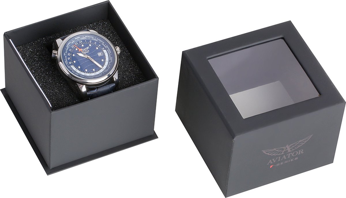 Aviator - Heren Horloge F-Series AVW6975G353 - Blauw-Zilver - Ø 45mm
