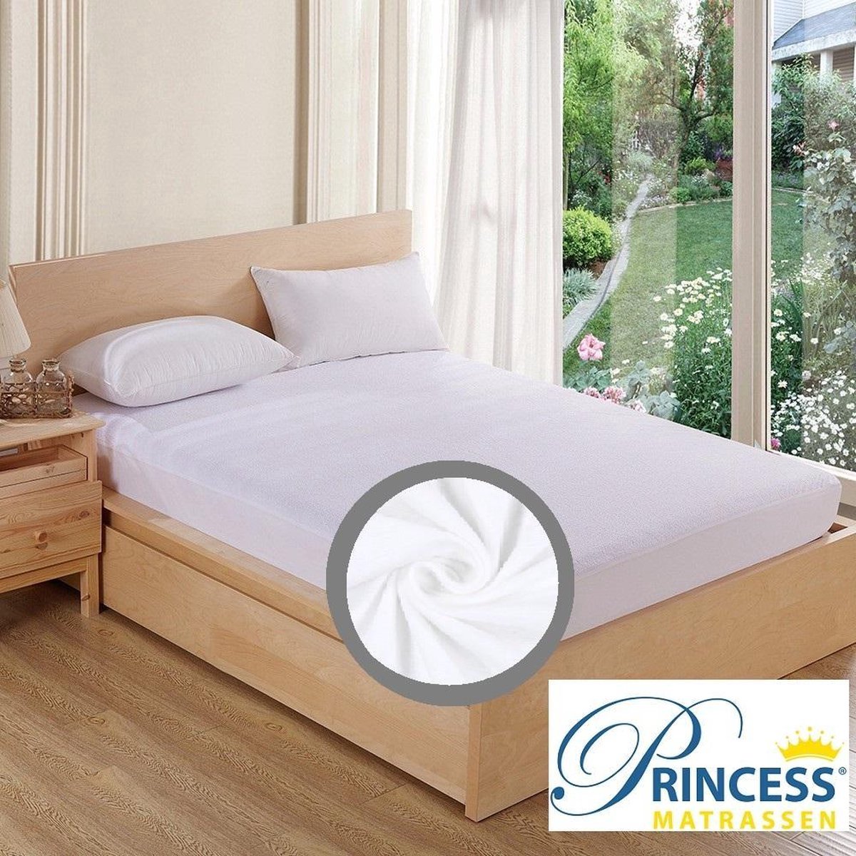 Comfortabele Zachte Molton Hoeslaken - Katoen-Stretch- Rondom Elastiek-2Persoons- Lits-Jumeaux-180x220x30cm-Wit