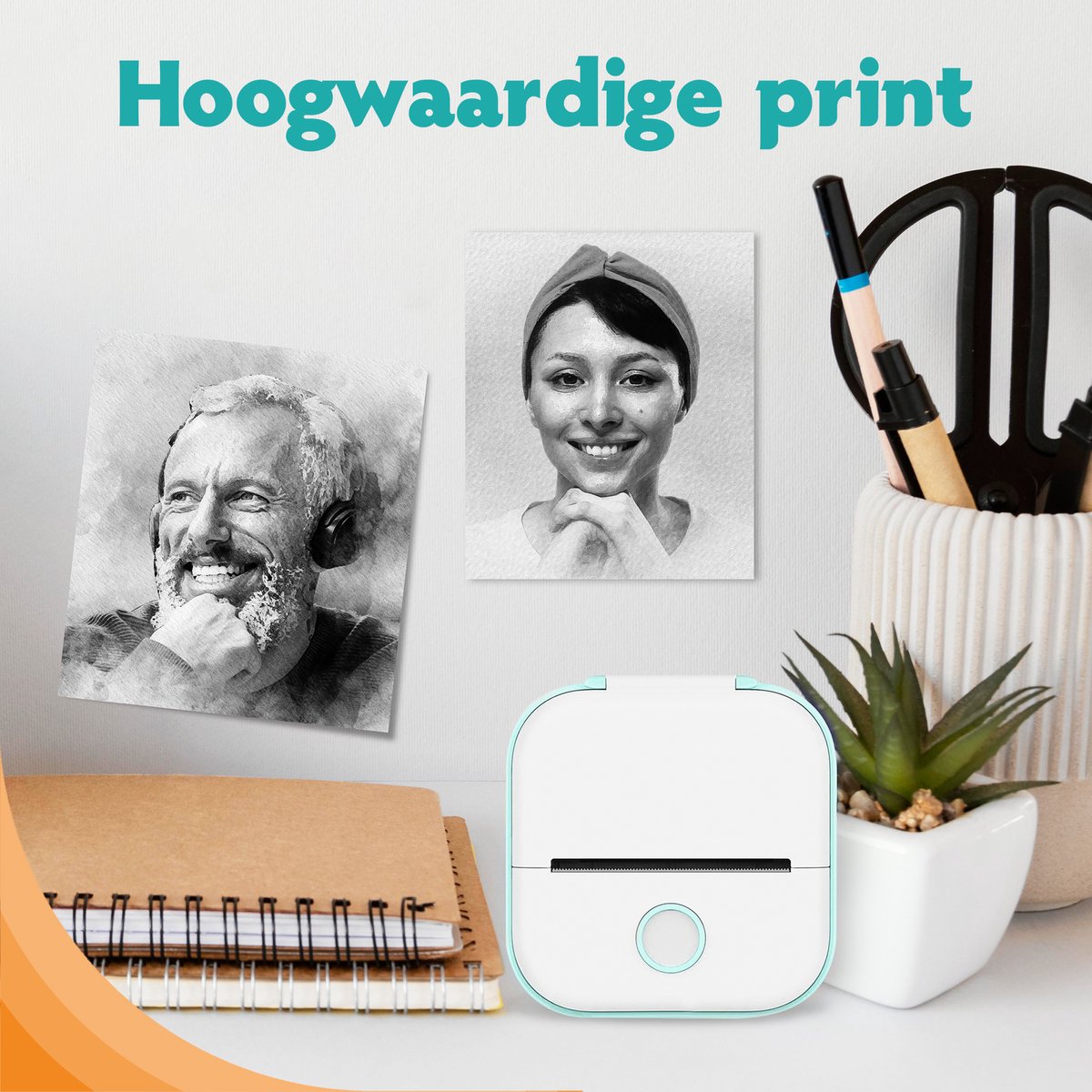 Pora&Co - Mini Fotoprinter Voor Smartphone - Incl. App & 1 Rol Fotopapier - Pocket printer - Mobiele fotoprinter - Mini printer - Sticker printer - Draadloos - Groen — afbeelding 6
