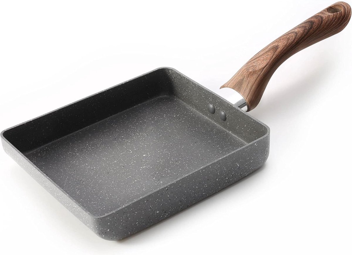 Merkloos All-in-One Tamagoyaki Pan 18x15 cm anti-aanbak omeletpan voor Japanse omeletten Vaatwasser Inductie veilig Ook als kleine pan voor tamago en eiergerechten!