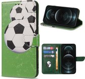 Geschikt Voor iPhone 12 Pro/12 Hoesje - Solidenz Bookcase - Telefoonhoesje - Case Met Pasjeshouder - Cover Hoes - Voetbal