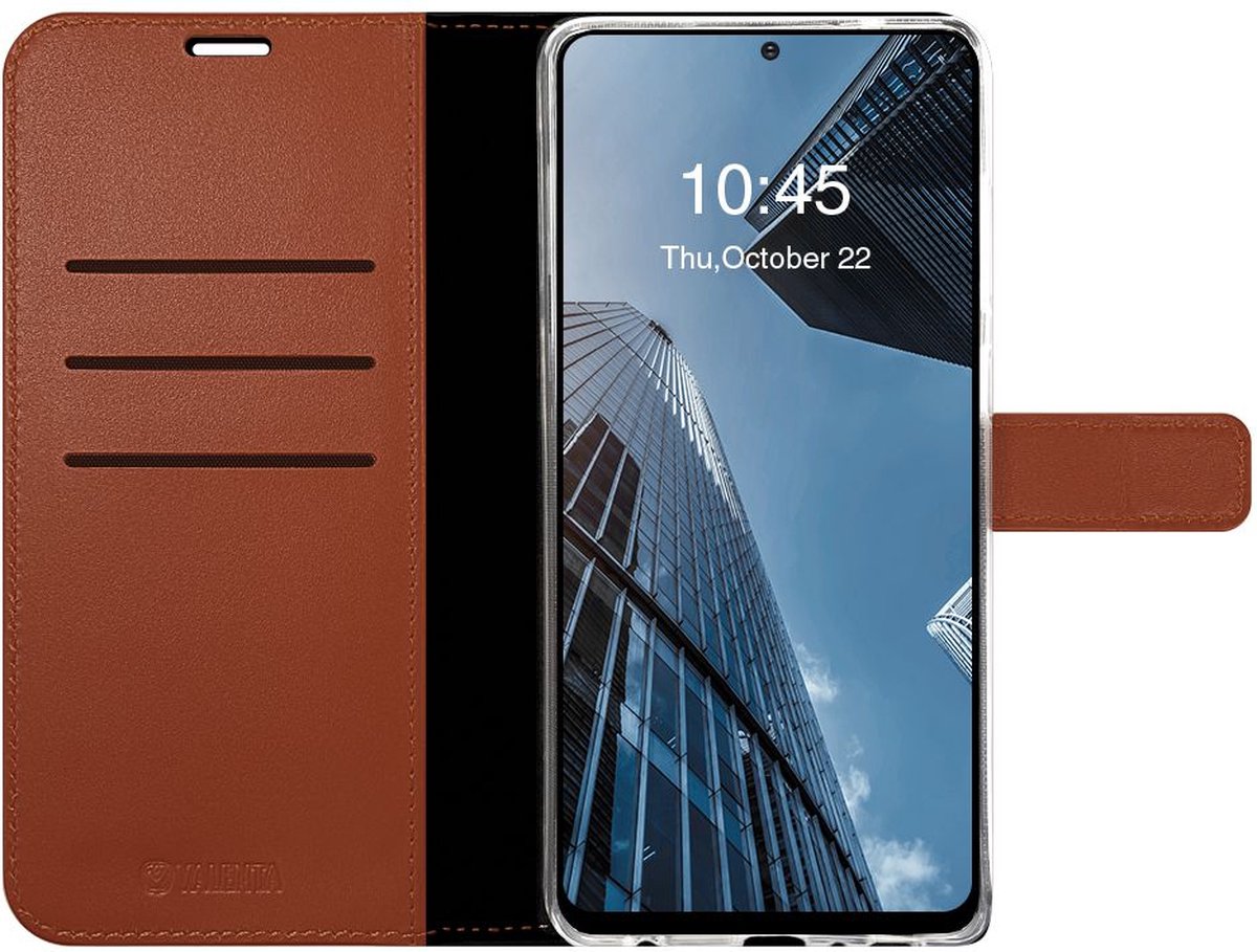 Valenta - Book Case - Samsung Galaxy A12 - Bruin - Leer