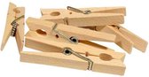 Wasknijpers bamboe hout - 24x stuks - basic size van 7 cm - was ophangen