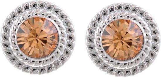 Behave Tijdloze oorstekers in dynamisch design met swarovski steen