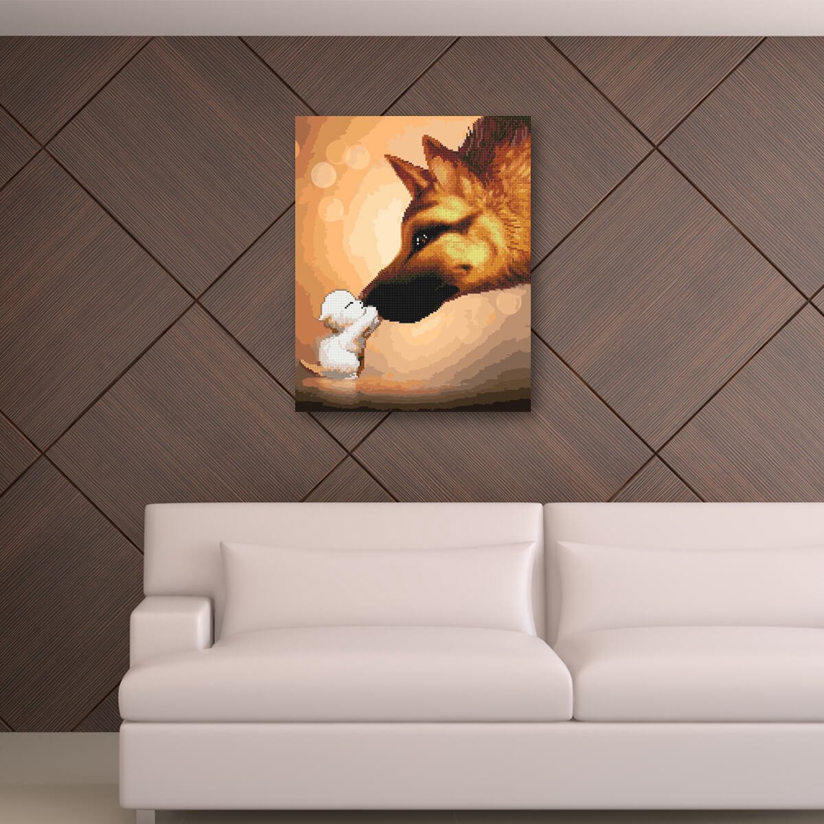 Schilderen Op Nummer Volwassenen DIY Hybrid Paint By Number Diamond Painting - Compleet Hobby Pakket op Frame met Vernis - ®Arty Bee - Beste Vrienden - 40x50cm — afbeelding 3