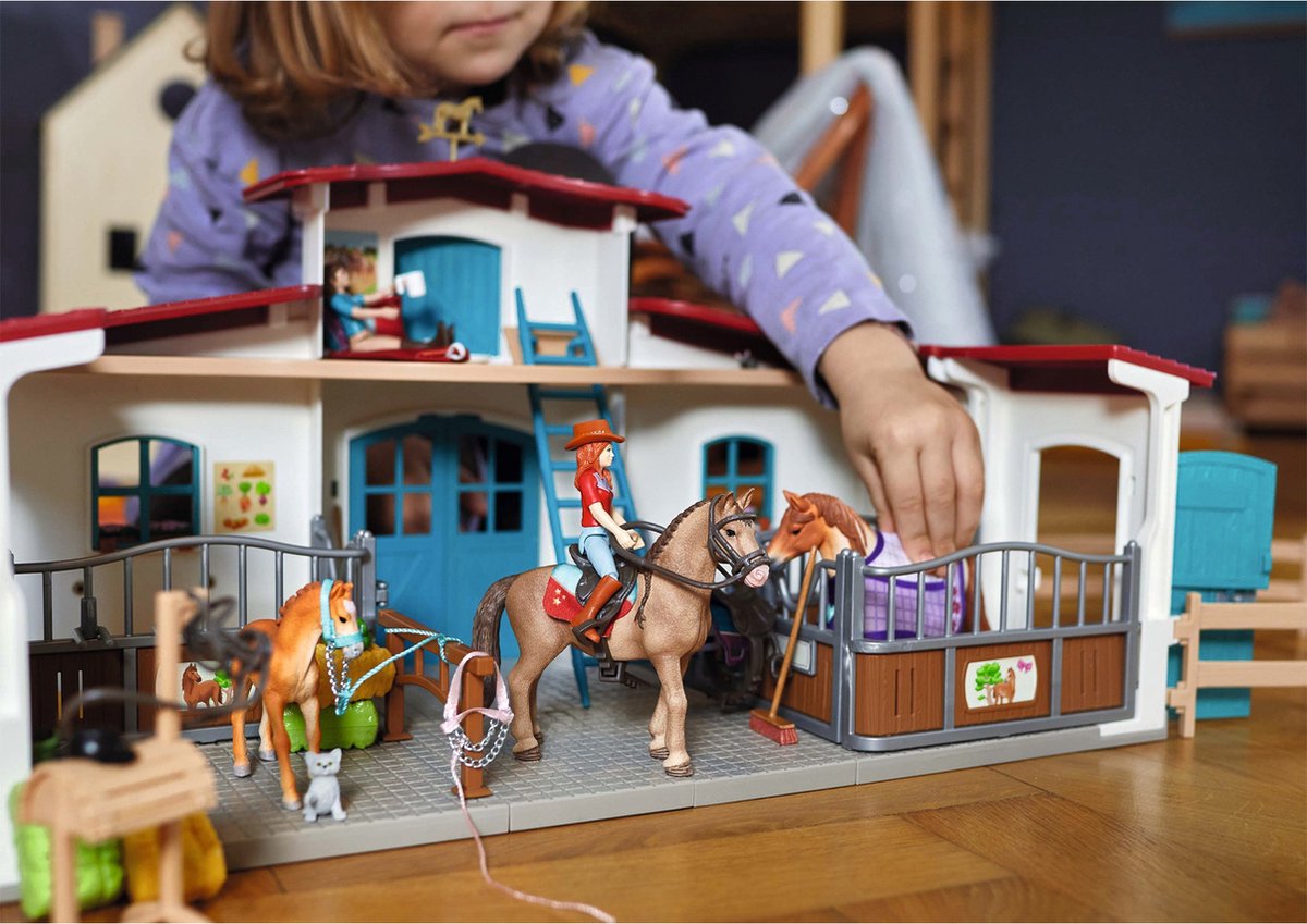 schleich HORSE CLUB - Manege - Kinderspeelgoed - Paarden Speelgoed - Paardenstal, 3 Paarden en 2 Speelfiguren - 115 onderdelen — afbeelding 17