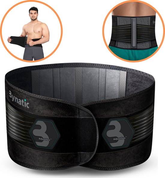 Bynatic® Rugbrace Onderrug - Rugband voor Lage Rugpijn - Rug Corrector voor Houding Correctie - Postuur Corrector voor Mannen & Vrouwen - Rug Brace met Baleinen - Rugbandage ook geschikt voor Fitness - Alle Maten Beschikbaar